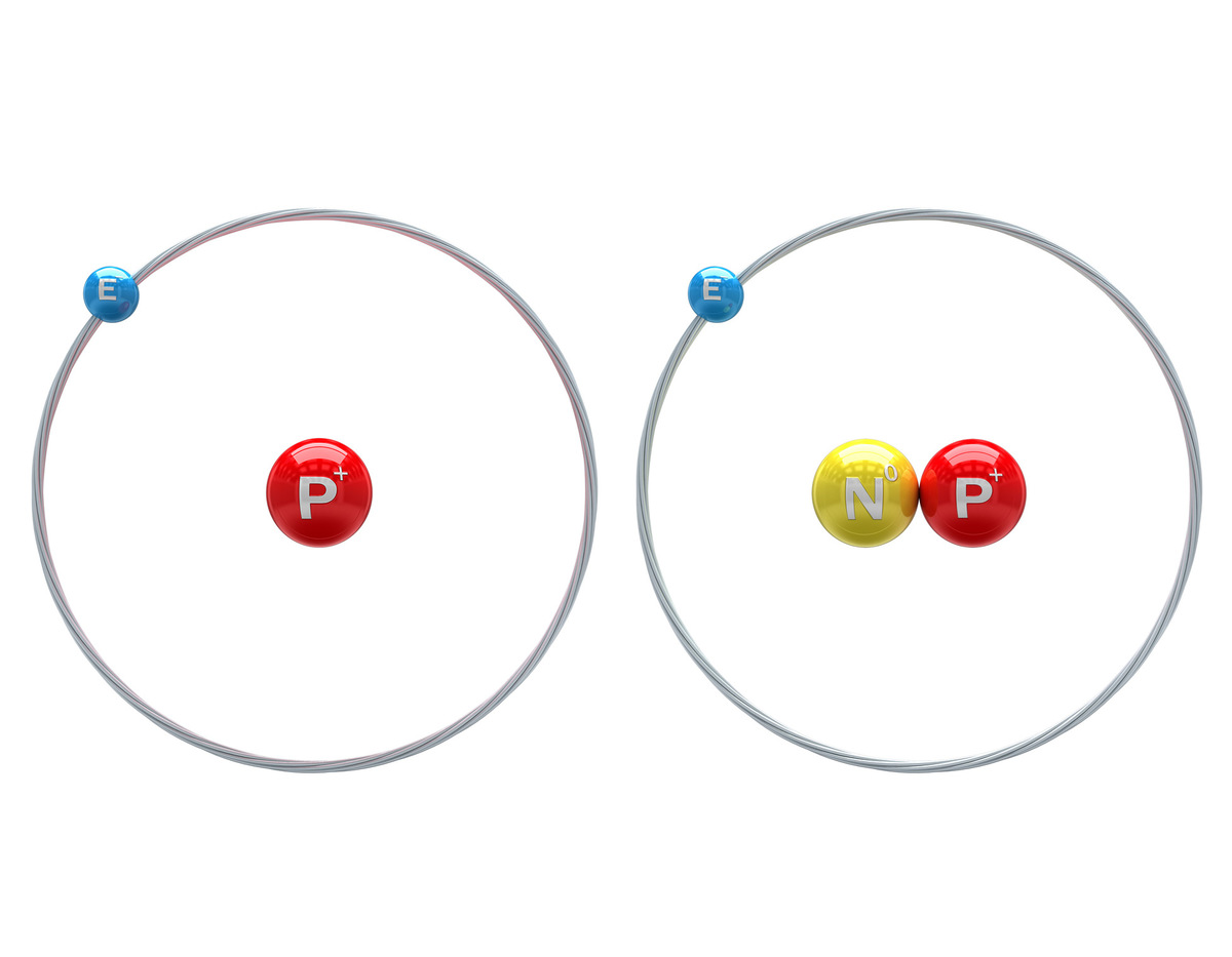 SD-809 contient du deuterium (à droite) au lieu d'hydrogène normal (à gauche). Le deutérium est plus lourd car il a un neutron supplémentaire, représenté ici en jaune. Le médicament est, par la suite, éliminé plus lentement de l'organisme.  