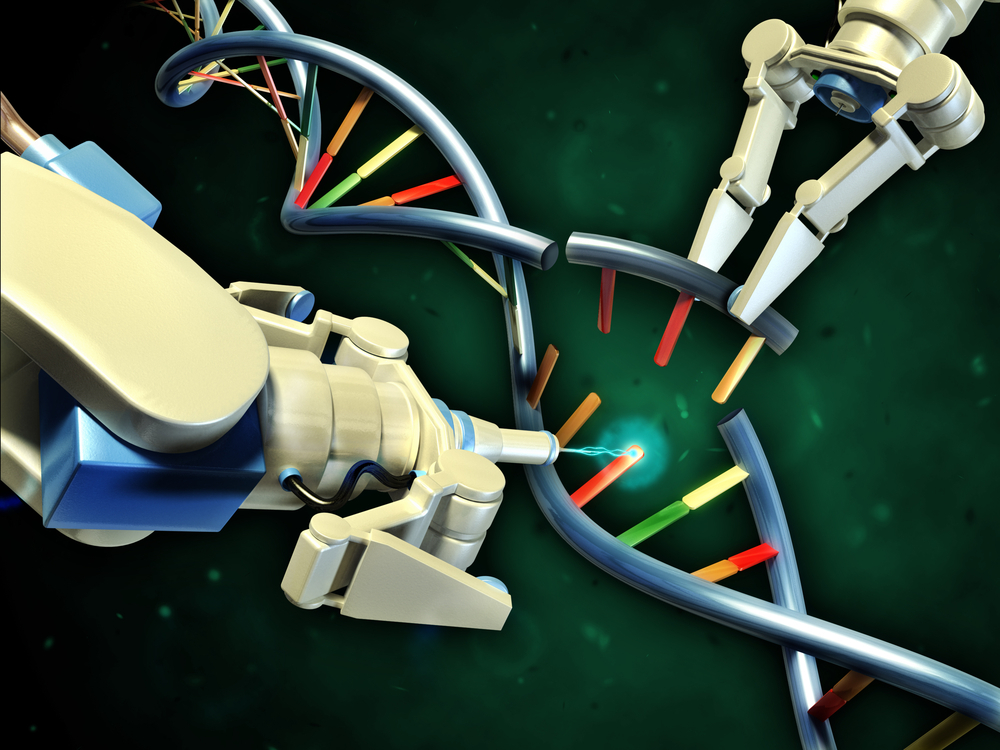L'édition du génome utilise des machines protéiques pour couper l'ADN à des endroits précis. L'utiliser pour modifier les gènes dans les cellules du cerveau est complexe et risqué. Et il n'utilise pas réellement de bras robotiques  